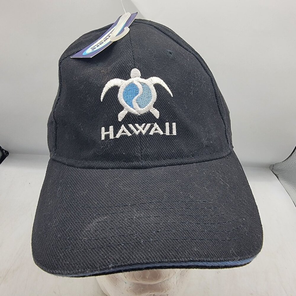 Hawaii Surfware Black Baseball Cap With Sea Turtle Embroidery Casual Outdoors